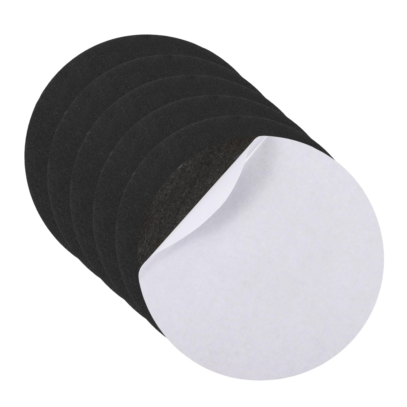 sourcing map 6Pcs Lamp Base Felt, 28cm Dia 2mm Thick Adhesive Round Soft Felt Furniture Pads, Non-Slip Anti-Scratch Backed for Reading Light Table Lamp DIY Craft, Black