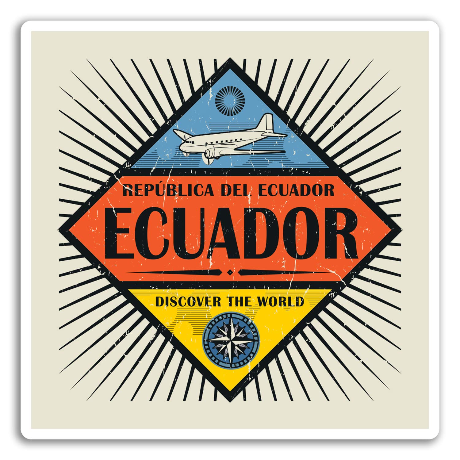 Destinationvinyl Multi 2 X 10Cm Ecuador Vinyl Stickers - South America Sticker Laptop Luggage #18105 (10Cm Wide)