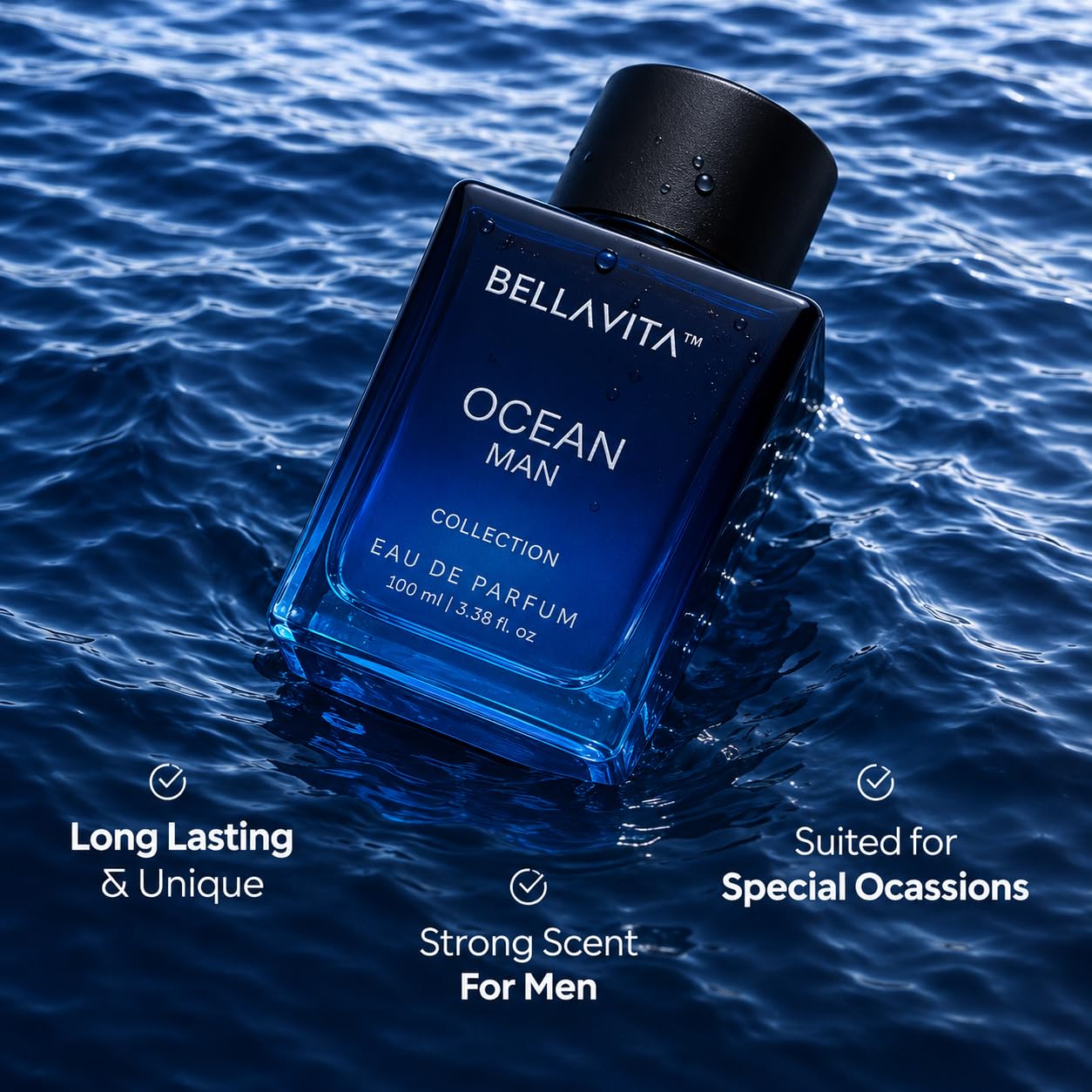 Bella Vita Luxury Men Ocean Aquatic Eau De Parfum With Marine, Orchid & Musk|Long Lasting Fresh Citrusy & Woody Edp Fragrance Scent Liquid Perfume,100 Ml 3