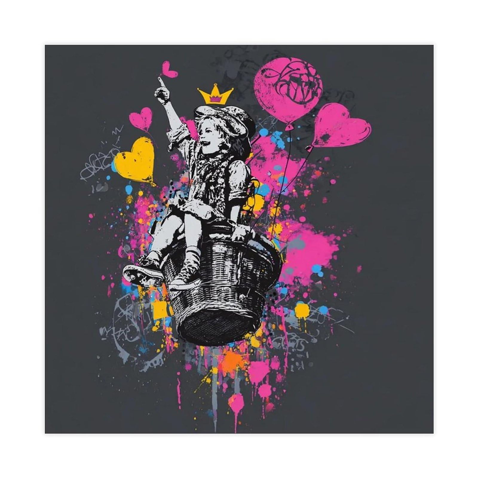 Bareronor Children And Graffiti Canvas Poster for Dorm Room Decor Gift