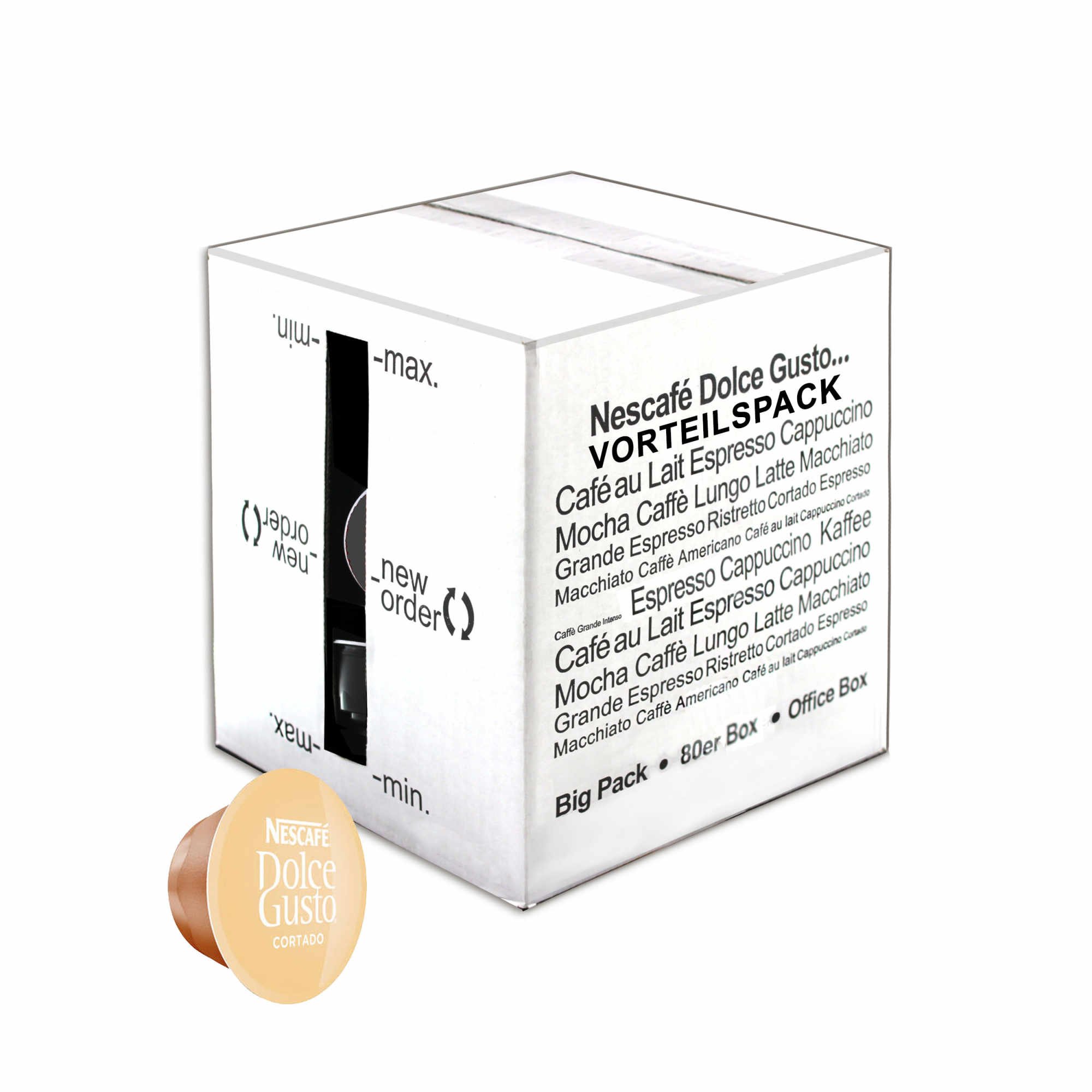 80 x Nescafé Dolce Gusto Cortado Espresso Macchiato, Kaffee, Kaffeekapsel, Großpackung, Vorteilspackung, 80 Kapseln