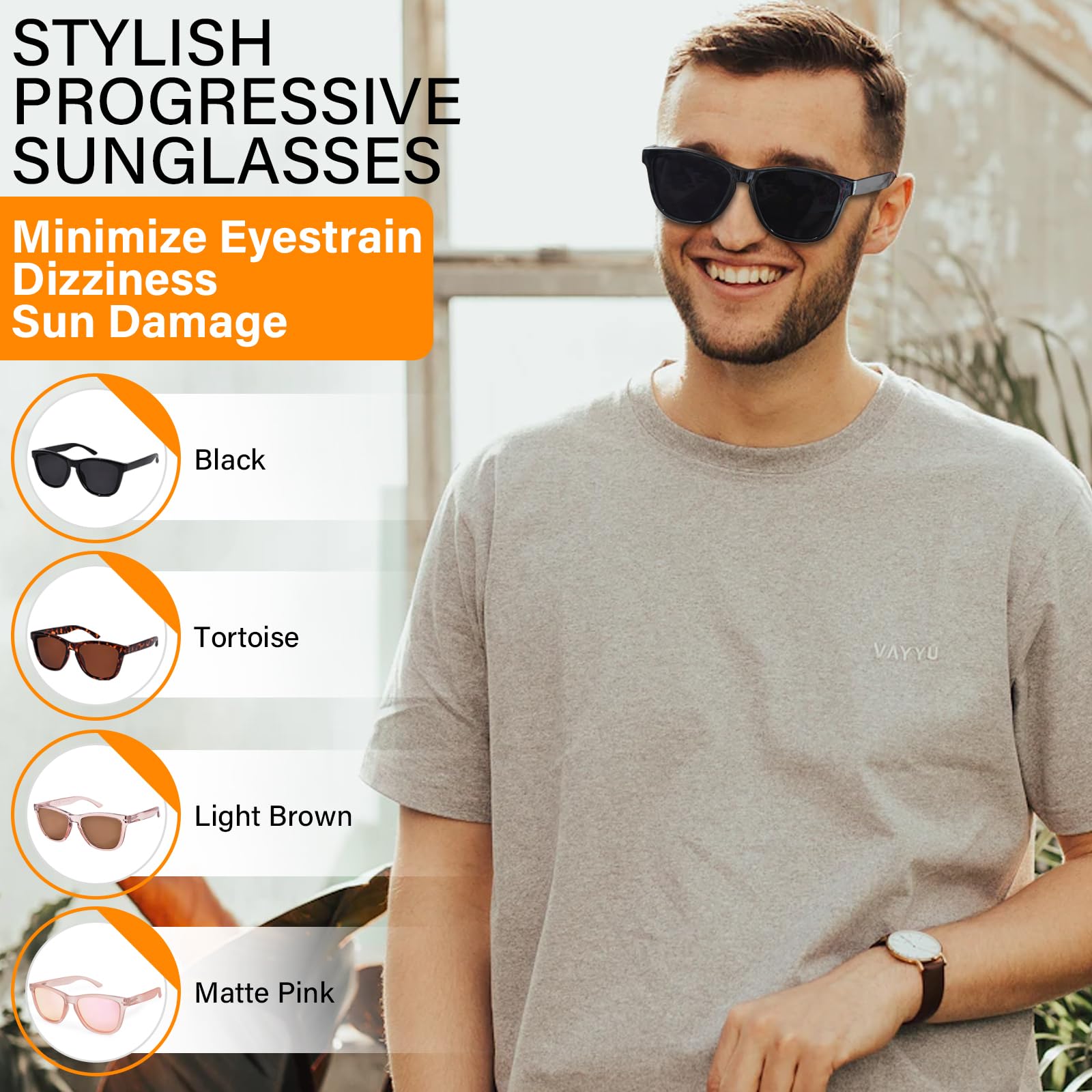 Gafas de sol de lectura progresivas para mujeres y hombres, bisagras de resorte, lentes de sol multifocales, protección UV400