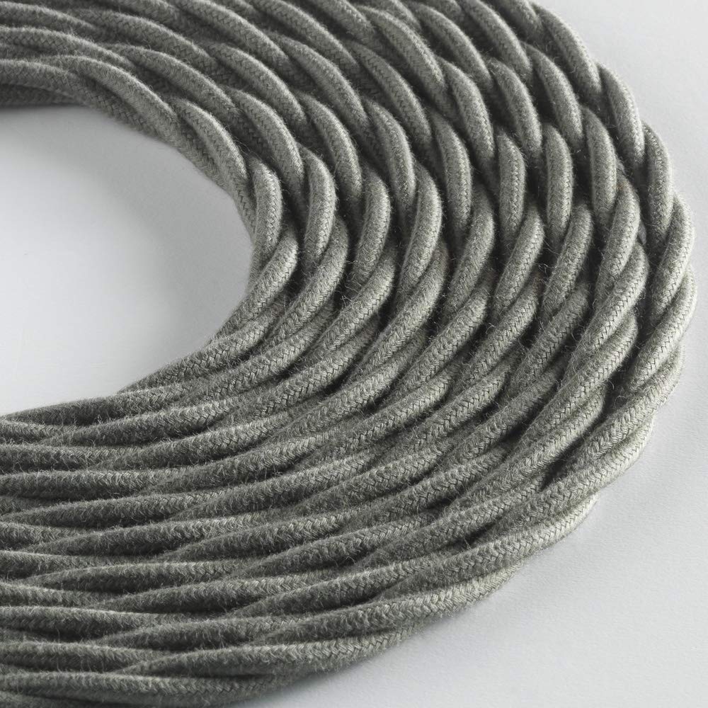 Cavo Tessile Trecciato Per Luci - 3x0,75mm, Avorio, 3 Metri Con Terra - Foto 7