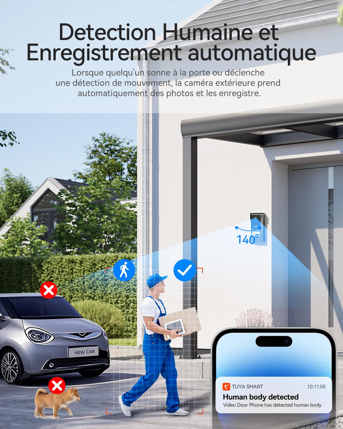 TMEZON M790 Visiophone connecté WiFi, Interphone Vidéo Filaire 2 Fils avec Deux moniteurs,Ecran Tactile Couleur 7", 1080P Sonnette Vidéo Vision Nocturne, APP Déverrouillage à Distance,Une Famille