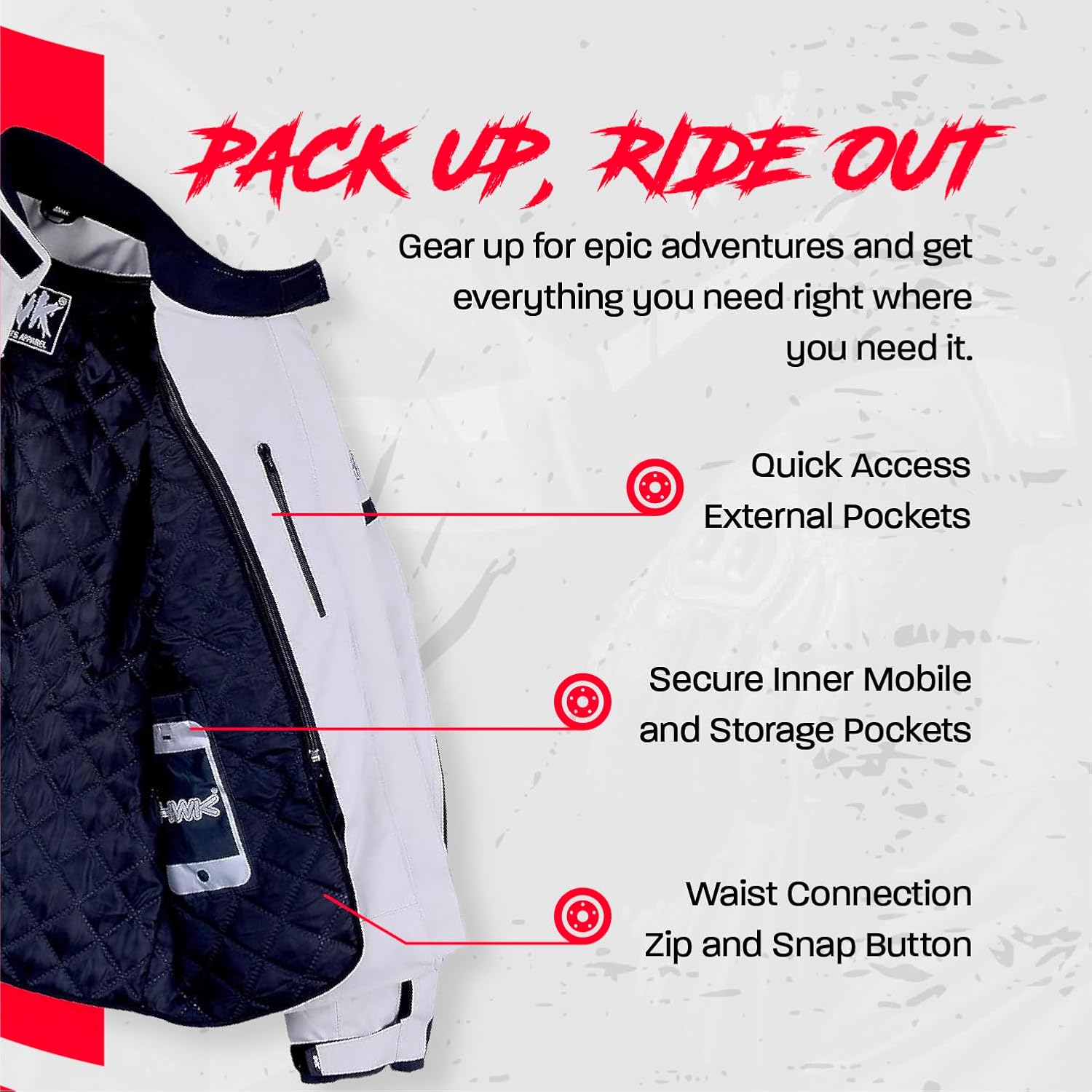 HWK Motorcycle Jacket Men's Riding Textile Racing Motorbike Hi-Vis Biker CE Armored Water Resistant Jackets