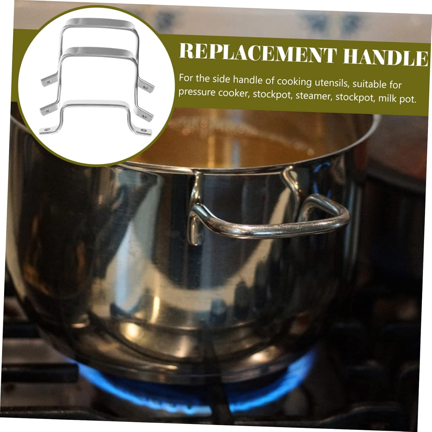 SHOWERORO Stainless Steel Pot Handles Detachable Handle for Pan for Steaming Pan Kitchen Utensil