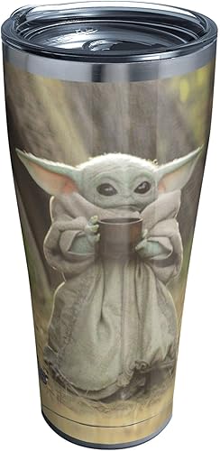Miniatura 10 de Tervis Traveler Star Wars - Vaso aislado de triple pared The Mandalorian Child Sipping mantiene las bebidas frías y calientes, 20 onzas, acero