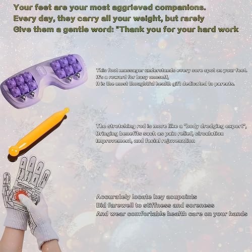 Miniatura 6 de Rodillo portátil de masaje de pies, doble acupresión para aliviar la fascitis plantar, alivio del estrés y mejorar la circulación, herramienta de