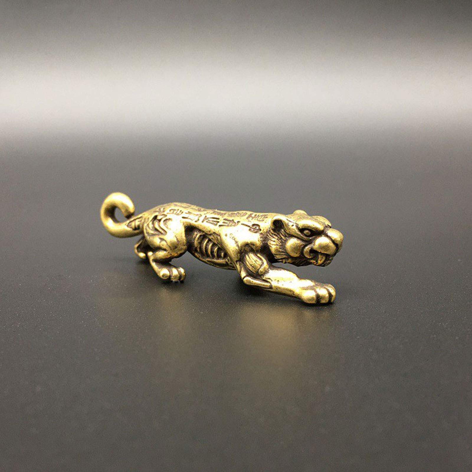 Amazon.co.jp: ミニ復古 虎の置物 真鍮製 5.7cm ホワイトタイガー 置物 