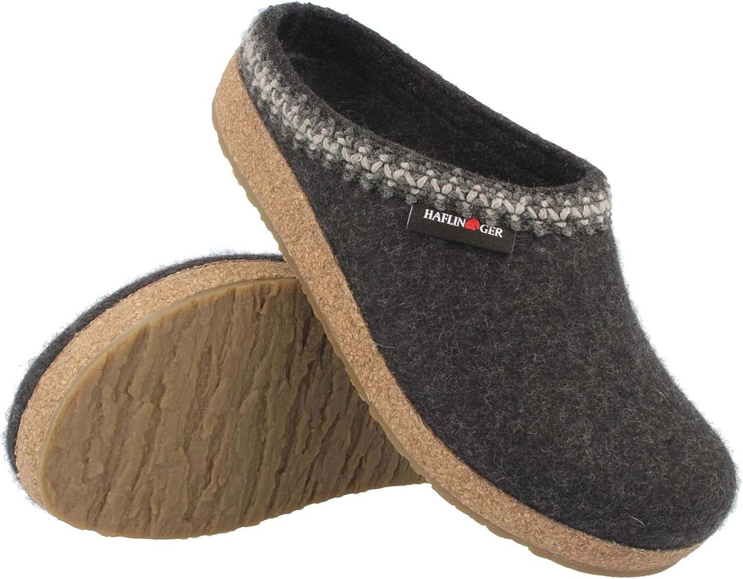 HAFLINGER Grizzly Zigzag Felt Clog Wool Slipper - Image 2
