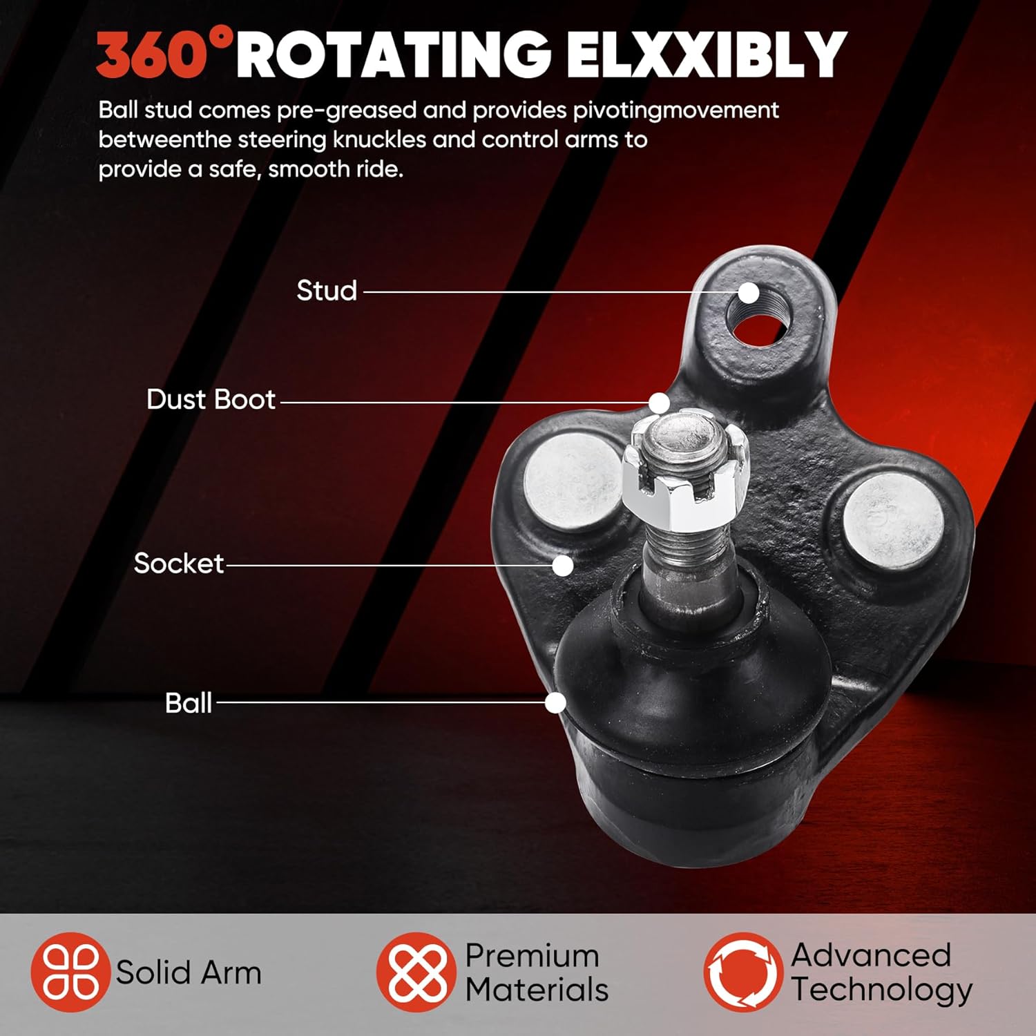 K500040 Front Lower Ball Joints kit Compatible with Toyota Corolla 2009-2019 Matrix 2003-2008 & 2009-2010 Pontiac Vibe 2003-2010 & 2009-2013 Scion TC 2005-2010