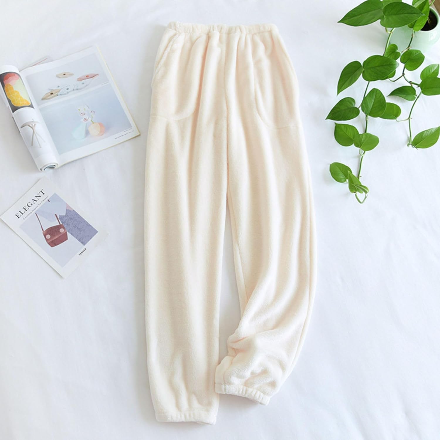 Fiona Jolin Women's Plush Fluffy Pajama Pants Winter Warm Fuzzy Fleece Lounge Bottoms Sleepwear with Pockets - Image 5