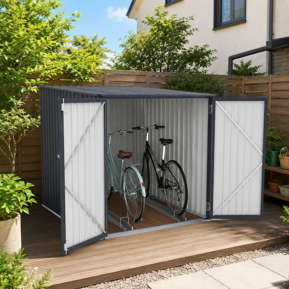 Amazon | 自転車置き場 バイクガレージ サイクルハウス 2台用 ポート