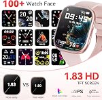 Smart Watch pour les femmes hommes,1.83" HD Smart Watch avec le cœur Rate/SpO2/Sleep Surveiller,2026 Montre de fitness avec appel Bluetooth,120+ Modes de sport Suivi d'activité Smartwatch pour Android iOS imperméable