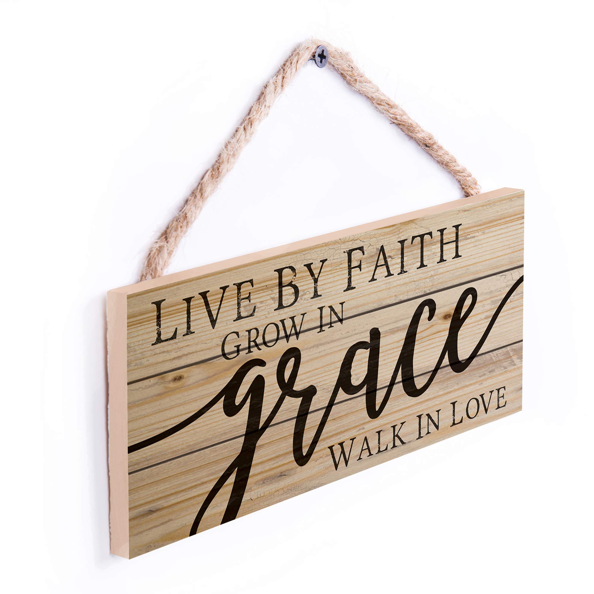 Sterling Silver Cuff Bracelet | Live By Faith, Grow In Grow In Grace Walk In Love