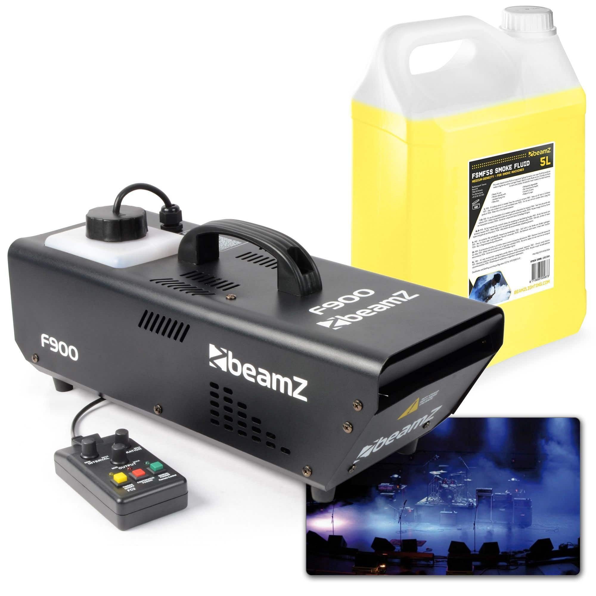 BeamZ F900 Fazer Machine à Fumée 900W avec 5 Litres de Liquide - Idéal pour Animer vos Soirées