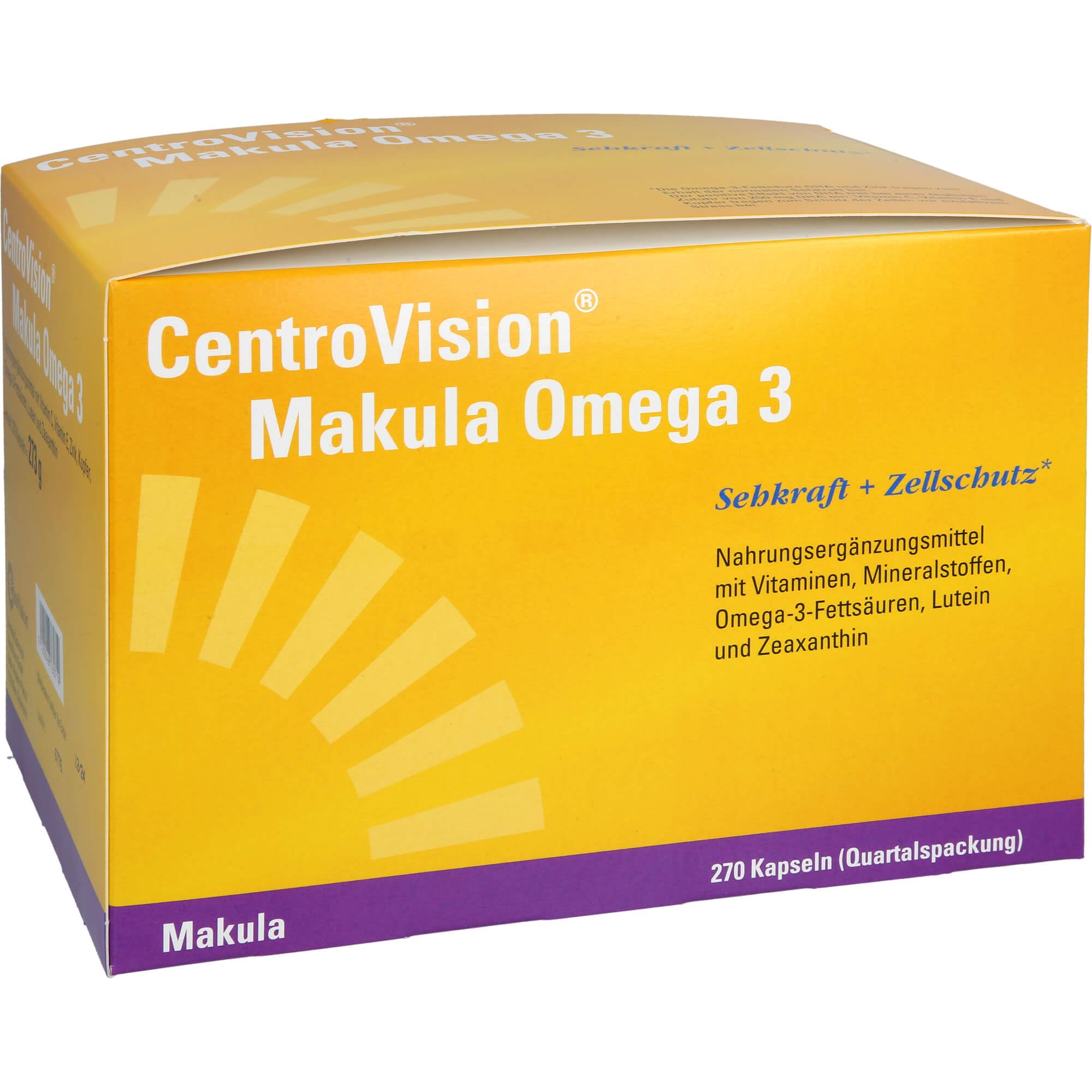 CentroVision Makula Omega 3 - Zur Erhaltung der normalen Sehkraft, Nahrungsergänzungsmittel für die Augen mit hoher DHA EPA Konzentration und essentiellen Nährstoffen, 270 St.