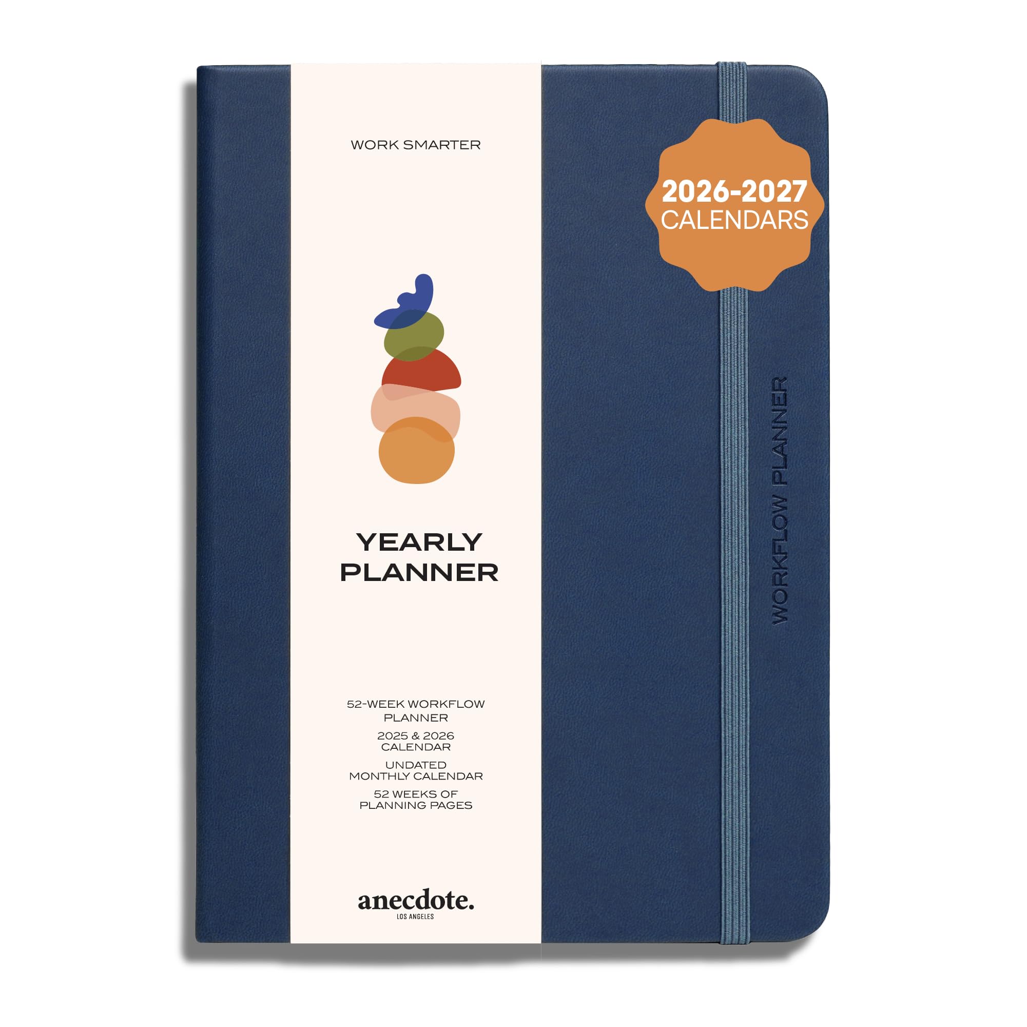 Anecdote Planner w/ 2026-2027 Calendar Yearly Planner Vegan Leather Cover