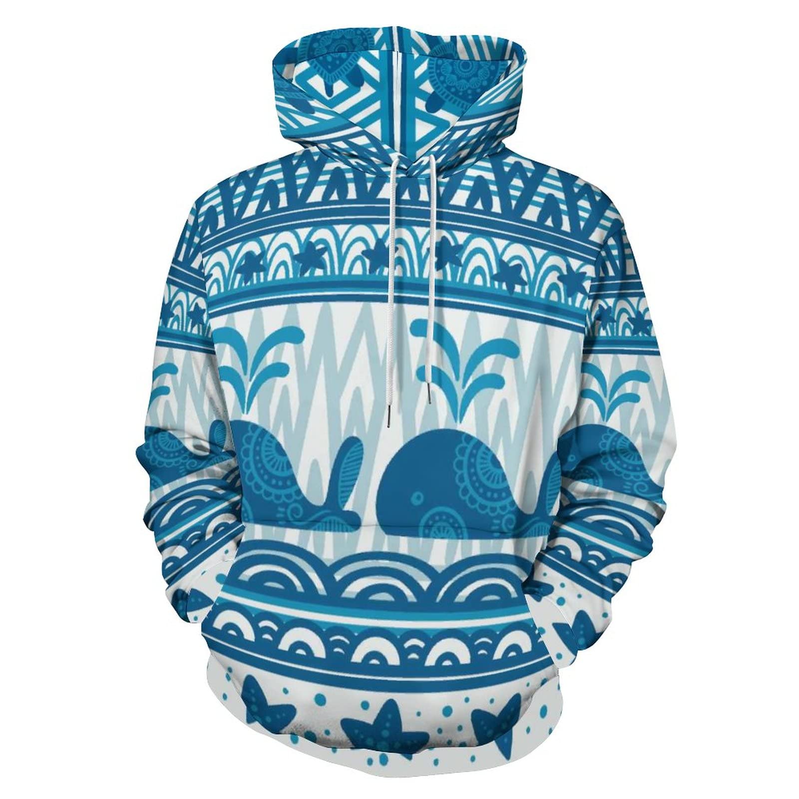 Delayer Unisex Multi1 Adult Hoodie Cute Whales Starfish And Turtles Sweatshirts Hoody With Pocket For Men Women