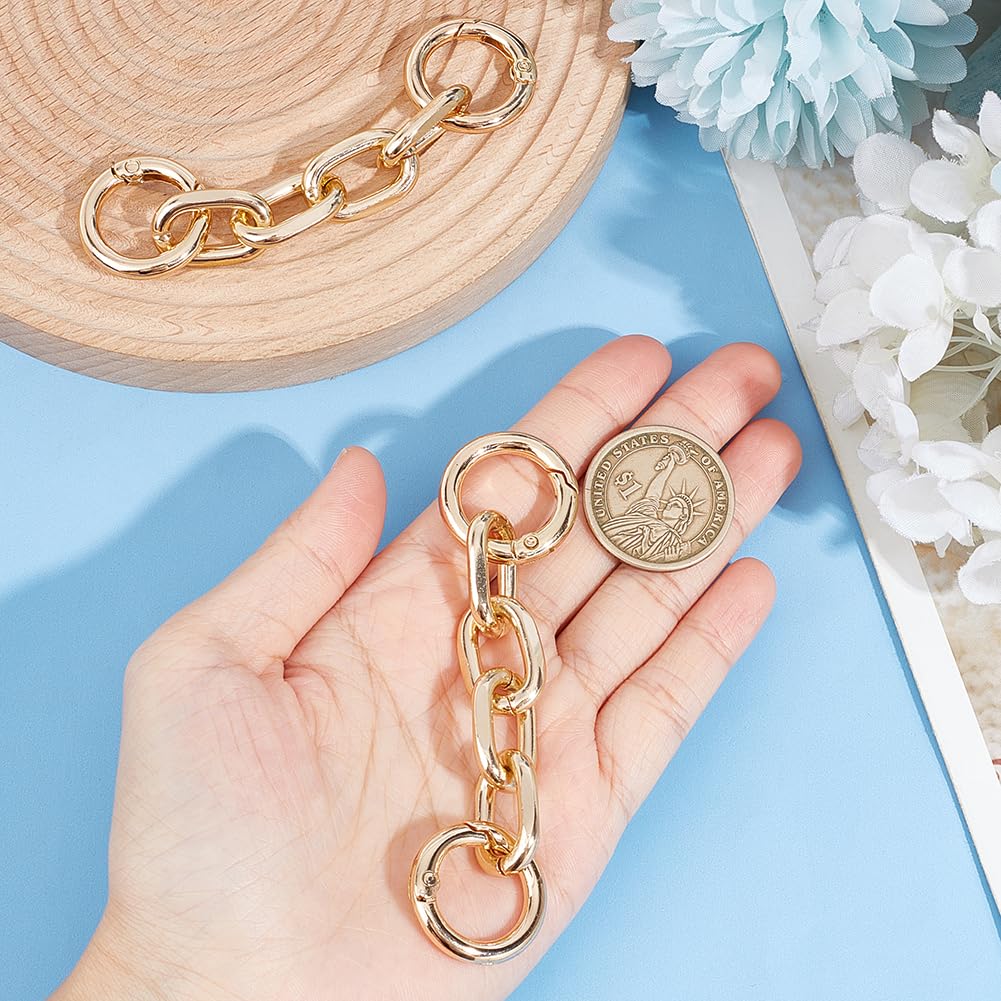 UNICRAFTALE 2Pcs 9.7cm Bag Chain Light Gold Bag Extender Chains Purse Chain Metal Shoulder Bag Strap Extender with Spring Gate Rings for Bag Straps Replacement Accessories for Summer - Image 4