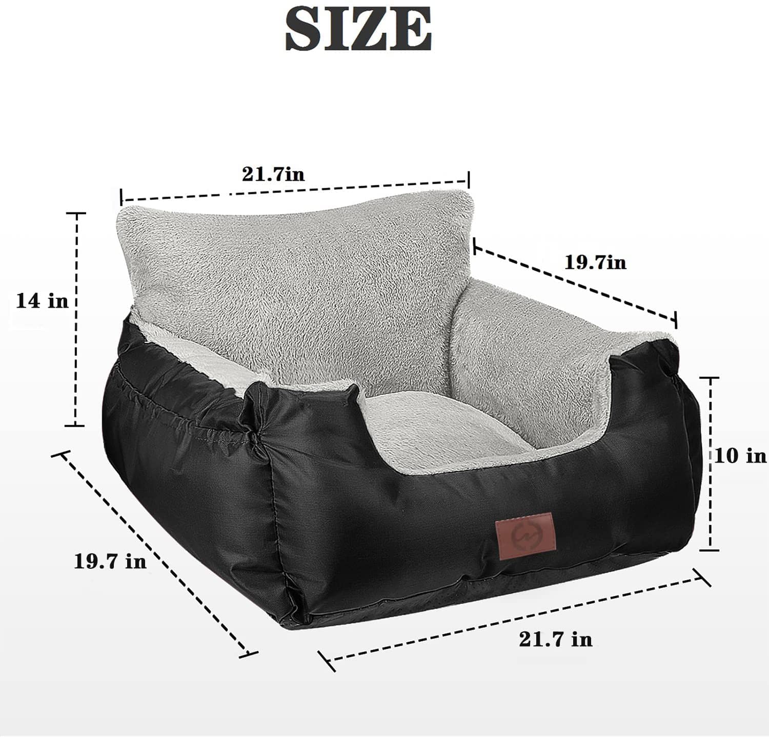 GoFirst GoFirst Dog Car Seats for Small Dogs or Cats, Pet Booster Seat Travel Bed with Storage Pocket and Clip-On Safety Leash, Waterproof Warm Plush Dog Car Safety Seats,Black in use