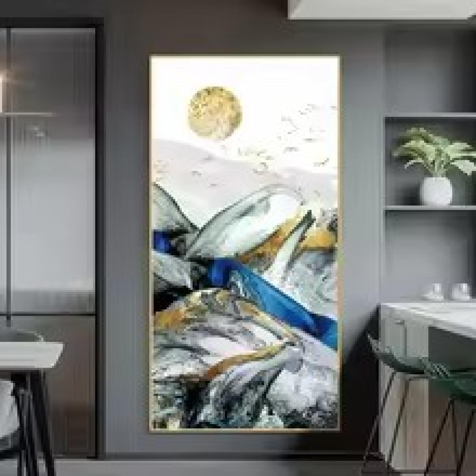 Impression sur toile paysage abstrait de luxe 30 x 60 cm - 8