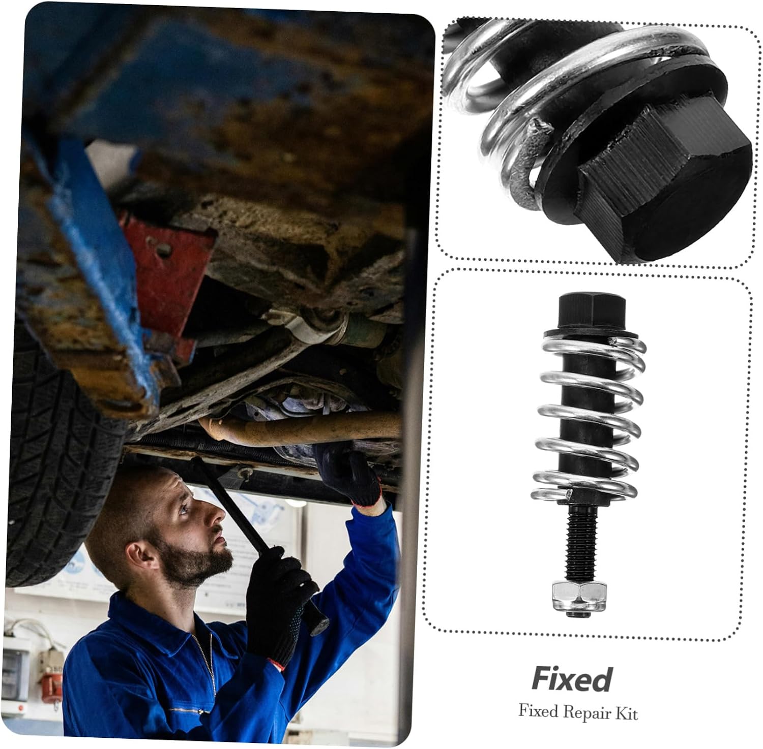 Gatuida Manifold Studs and Nuts Hardware Kit for Car Modification Durable Bolt Spring Repair Compatible with Various Models Easy Installation and Long-Lasting Performance