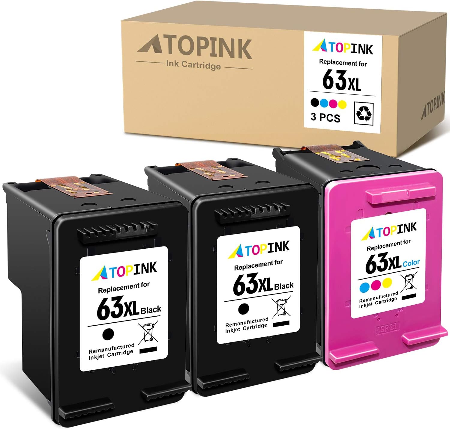 Exclusive Discount 80% Offer ATOPINK Remanufactured Ink Cartridge Replacement for HP 63XL 63 XL (2 Black, 1 Tri-Color) Work with OfficeJet 5255 3830 3834 4650 4652 4655 Envy 4520 4512 DeskJet 1112 3630 2130 3632 1110 3634 Printer Exclusive Discount 80% Offer ATOPINK Remanufactured Ink Cartridge Replacement for HP 63XL 63 XL (2 Black, 1 Tri-Color) Work with OfficeJet 5255 3830 3834 4650 4652 4655 Envy 4520 4512 DeskJet 1112 3630 2130 3632 1110 3634 Printer