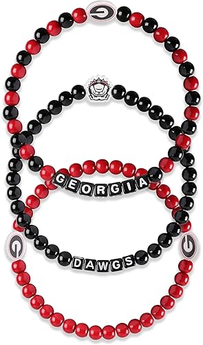 Miniatura 64 de FOCO NCAA unisex-adulto Paquete de 3 Pulseras de la Amistad con Cuentas con Logotipo de Equipo Universitario de la NCAA Oficialmente Licenciadas