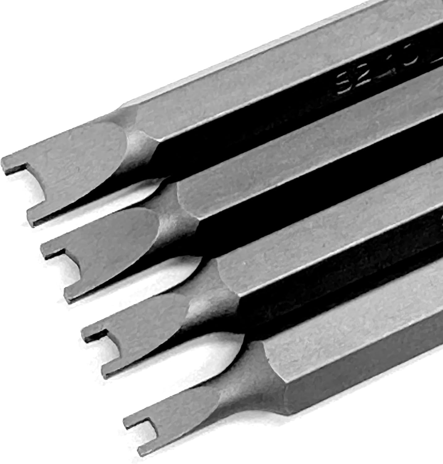 Spanner Screwdriver Bits Set Including 4 Sizes #4#6#8#10, S2 Steel Full Size 2" Long 1/4" Hex Shank