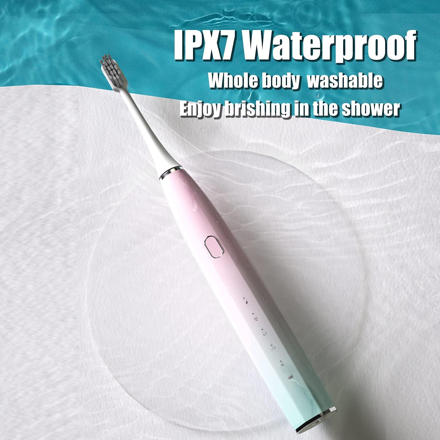 EWTTO Electric Toothbrush Powerful Sonic Clean, Whiten Toothbrush with Smart Timer, 5 Modes, 4 Brush Heads & 1 Facial Cleansing Brush, IPX7 Waterproof Electric Toothbrushes for Adults & Kids (Pink) : Beauty & Personal Care