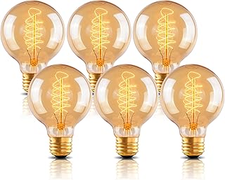 New Lights G25 Globe Edison Light Bulb, 60W Vintage Round Edison Bulb, V...