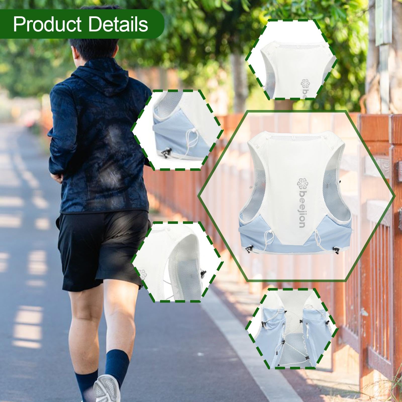 F Fityle Gilet di idratazione, Zaino idrico Traspirante con molteplici Tasche, Zaino da Corsa, Sacca idrica per Alpinismo, Campeggio Running.