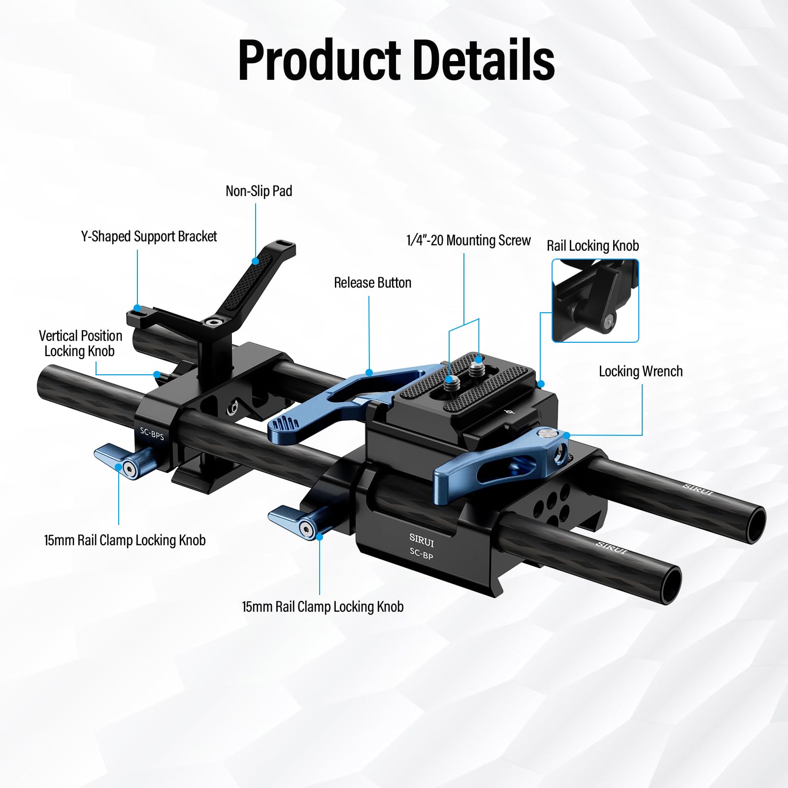 Amazon.com : SIRUI Universal Camera 15mm Rod Rail Baseplate with