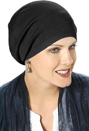Jin Hong Slouchy Beanie Chemo Caps For Women - Open Top Headcovers For Cancer Patients - View #2