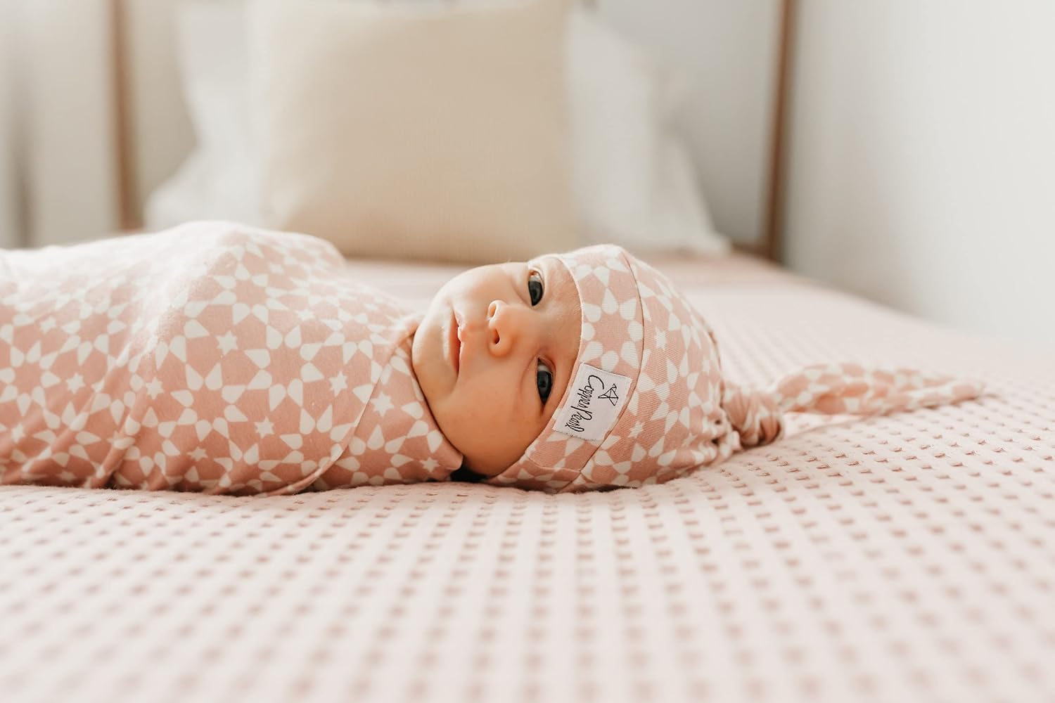 Copper Pearl Large Premium Knit Baby Swaddle Receiving Blanket Star