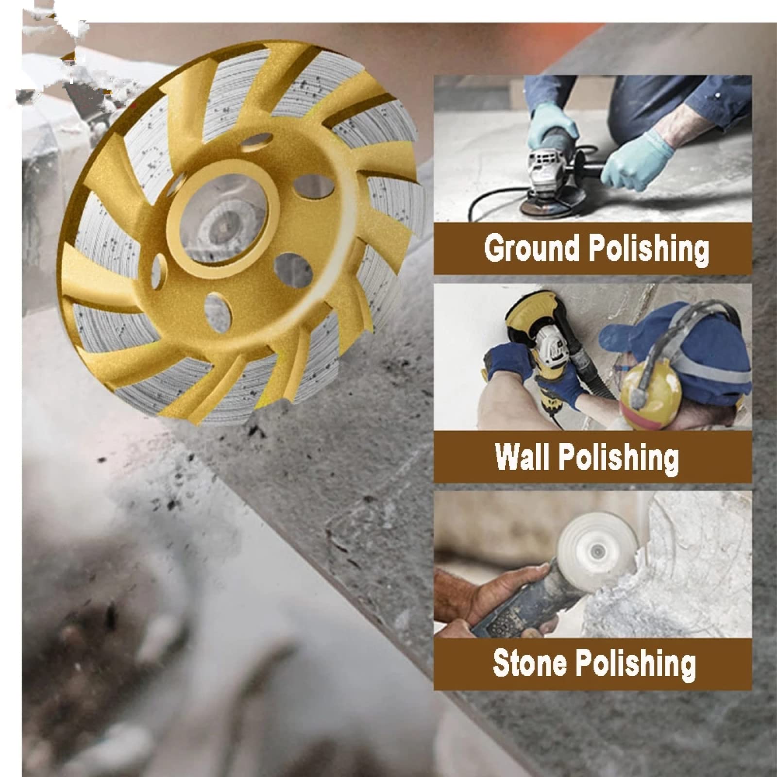 Diamentowe tarcze tnące do szlifierki kątowej， 100mm/125mm/150mm/180mm Diamentowa tarcza szlifierska w kształcie misy Betonowa tarcza szlifierska do granitu, kamienia, ceramiki, 180mm(100mm)