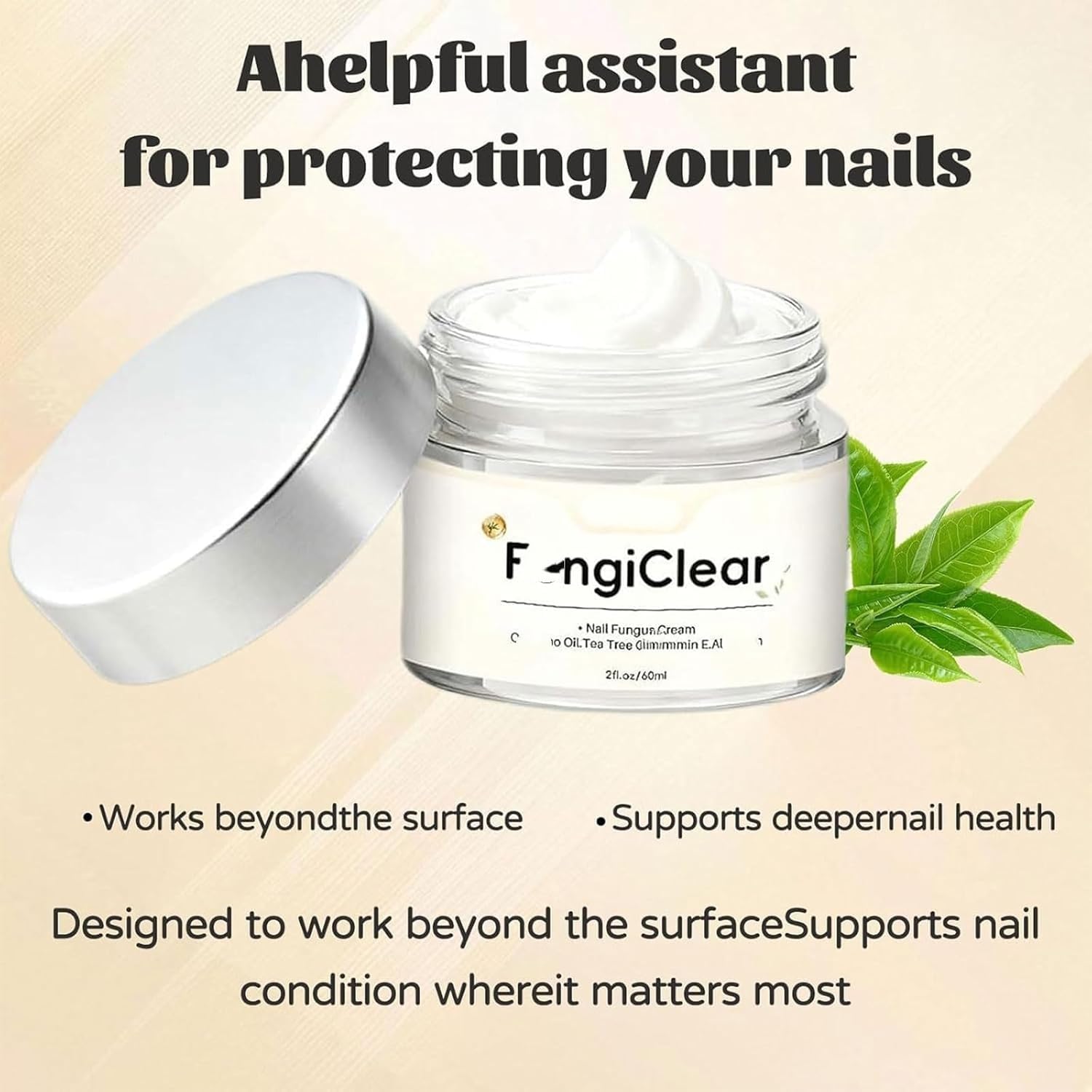Crema per la cura delle unghie, formula naturale, riparazione professionale delle unghie danneggiate, supporto forte e protettivo (60 ml),1pc