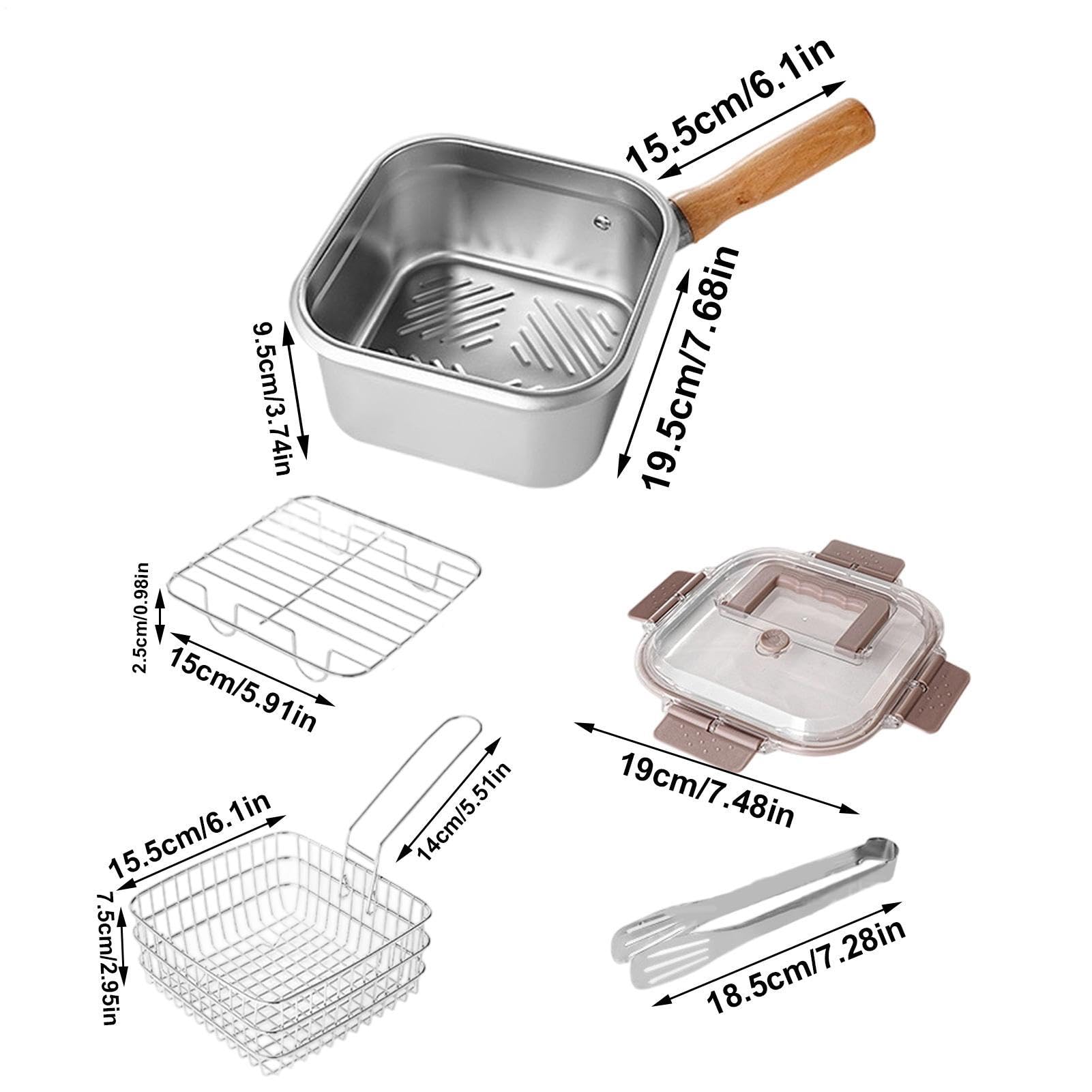 Freidora - Sartén multifuncional - Freidora de acero inoxidable a prueba de salpicaduras para patatas fritas pollo y más apta para lavavajillas