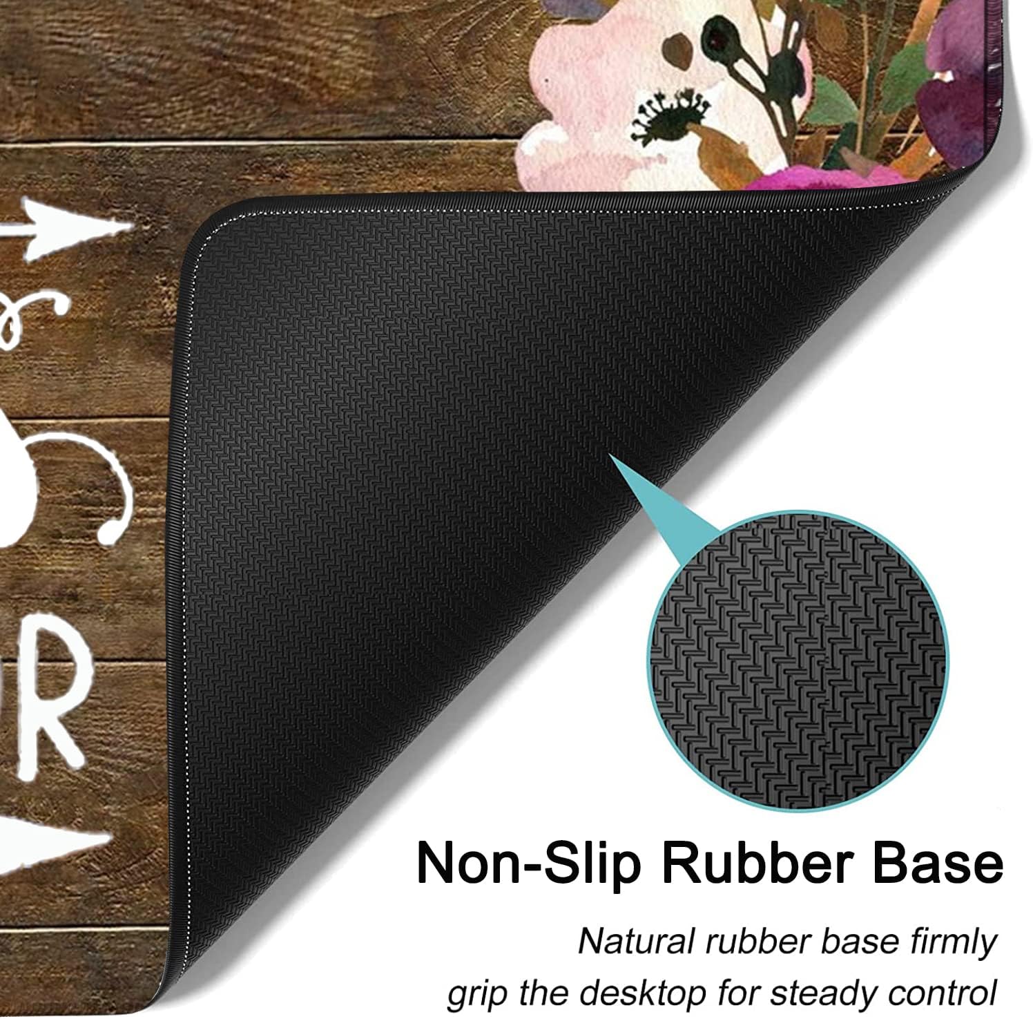 Large Mouse Pad, Extended Office Desk Pad, 31.5x11.8in, Ergonomic Memory Foam Mouse Wrist Rest for Home Office Computer Writing Pad Chaos Coordinator Quotes Watercolor Floral XXL Gaming Mouse Mat