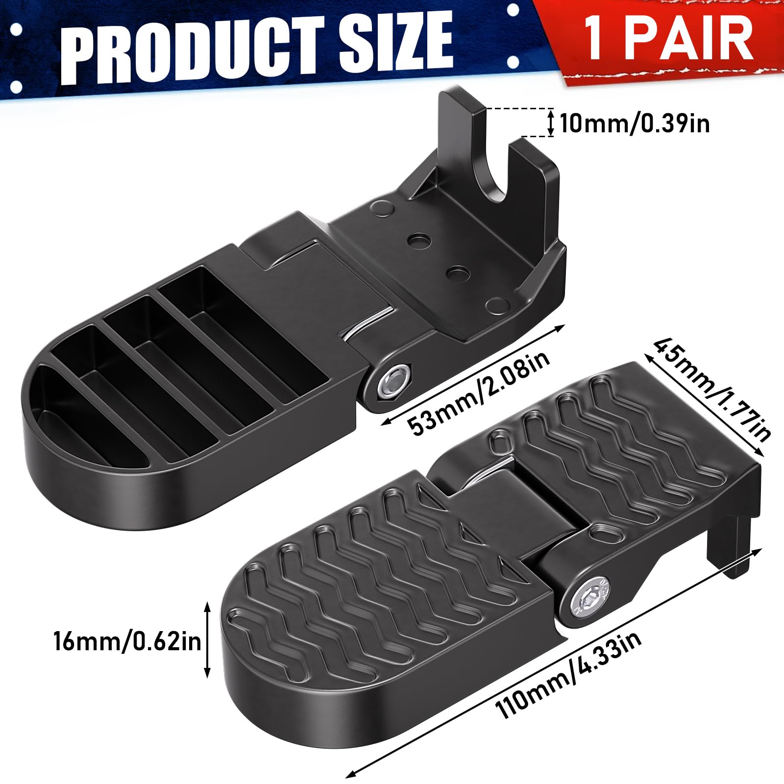 2 Pédales De Vélo Plateforme Antidérapantes En Fer - Charge 50-100kg - Trou 5mm