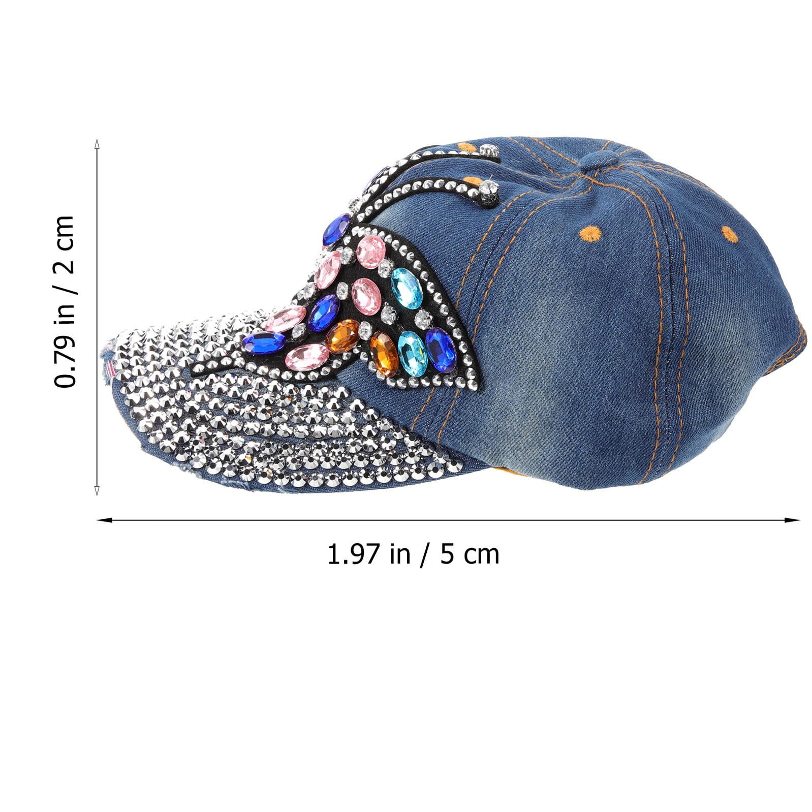 Gatuida Sombrero con Adornos de Piedras para Mujer Gorras de Béisbol Decorativas Protección Solar para Uso Exterior y Eventos de Verano