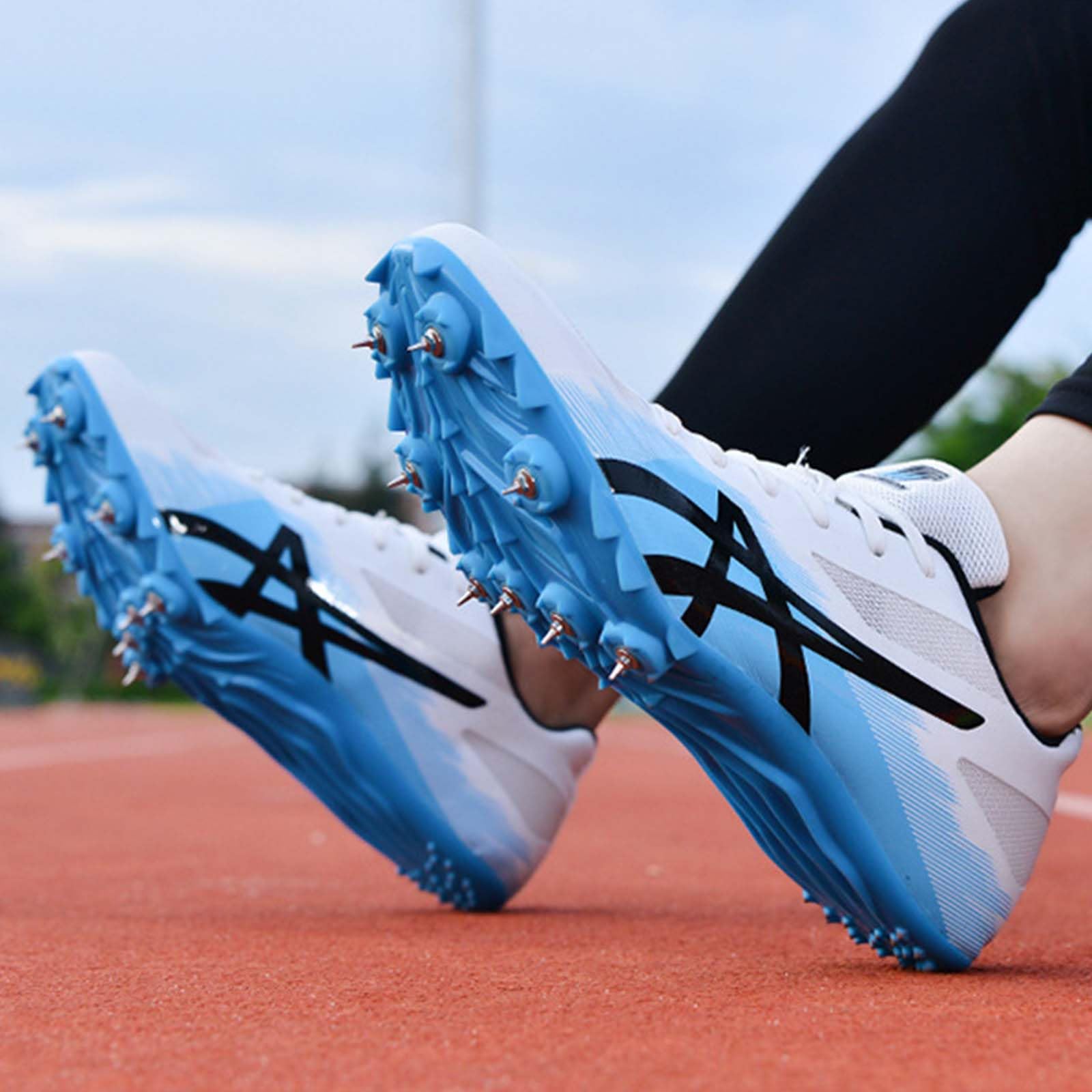 Hombre y Mujer Zapatillas de Clavos, Calzado de Atletismo Ligero Resistente al Desgaste para Running,Salto Largo,Training