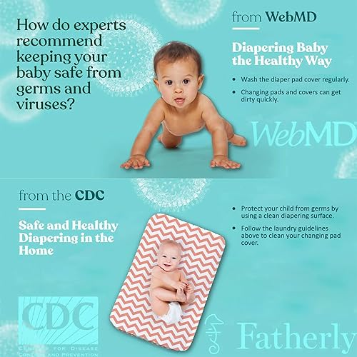 Miniatura 7 de Lessy Messy Funda portátil para cambiador de pañales las únicas fundas y almohadillas para cambiar pañales que son a prueba de fugas, seguras para