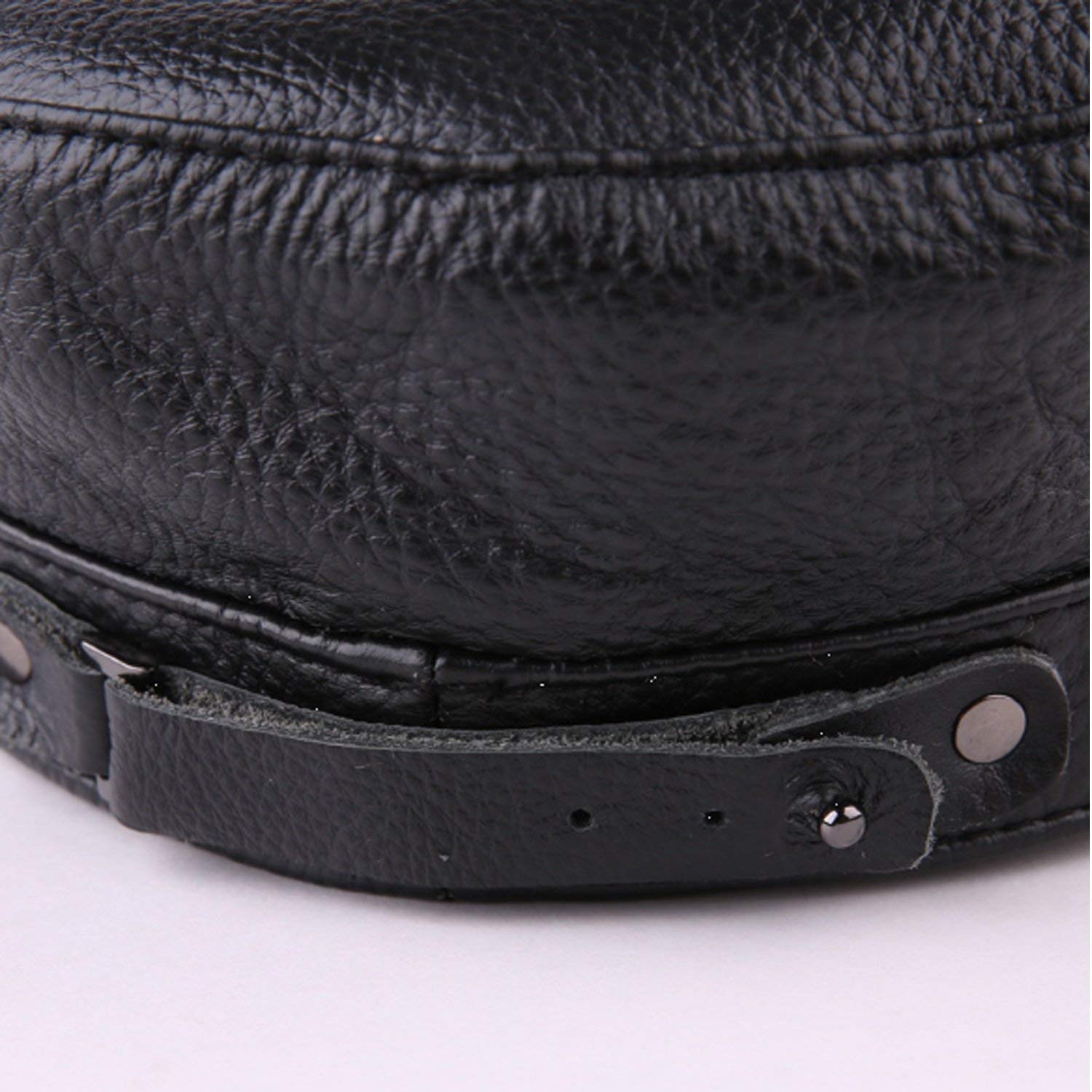 Cappello in Pelle Pelle Pelle Bovina Maschile Caduta Inverno Studente Piatta,Gliore Comodità/Black/Xx-Large