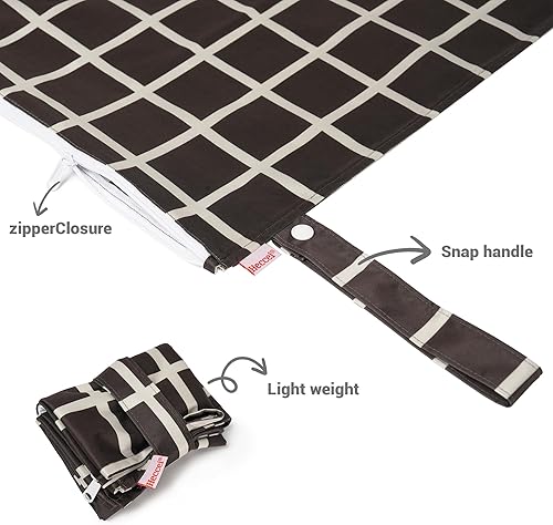 Miniatura 7 de HECCEI Bolsa para artículos húmedos y secos, paquete de 2 bolsas reutilizables impermeables para trajes de baño y ropa de bebé, bolsas húmedas de