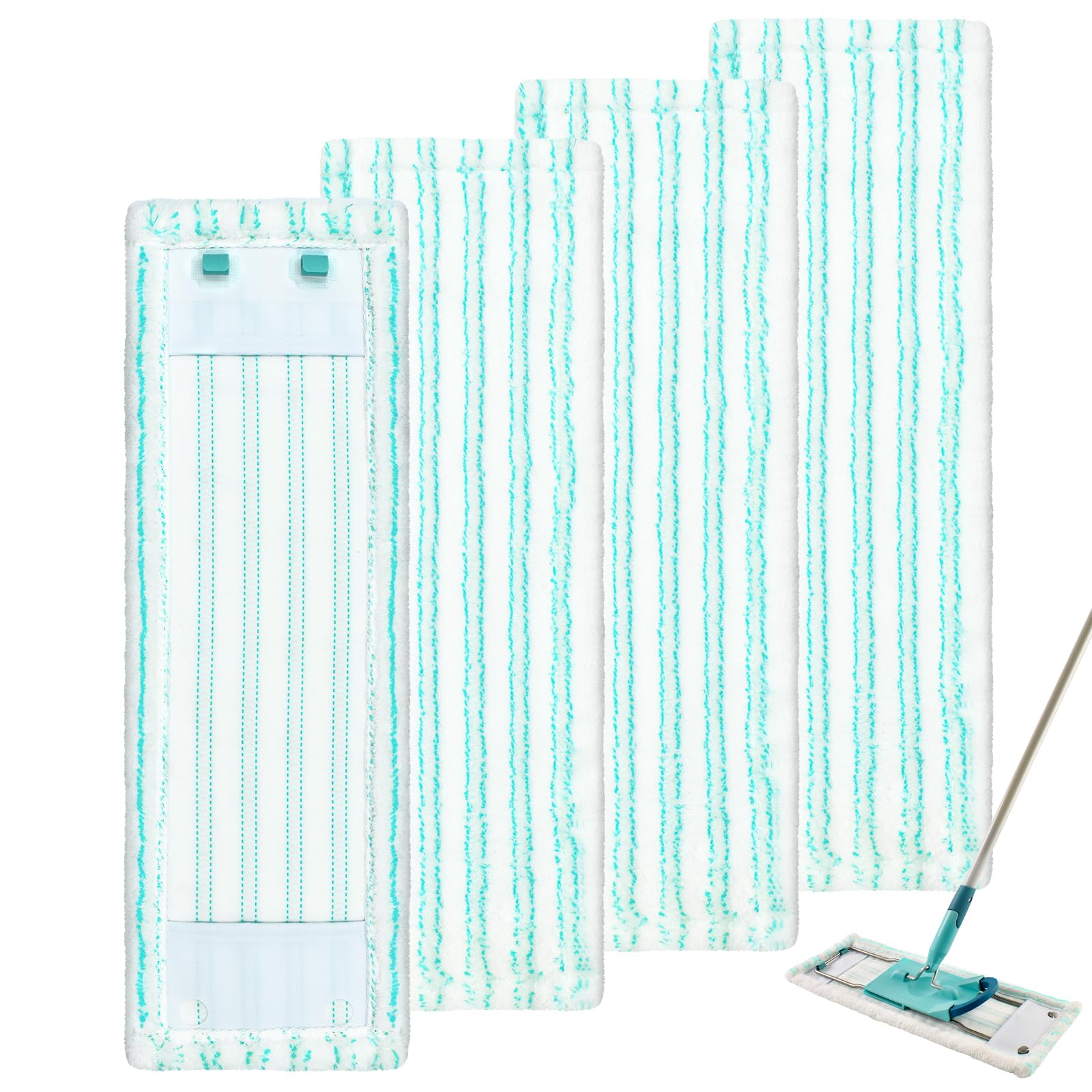 Set of 4 Microfibre Mop Covers Replacement Head for Leifheit Profi XL Micro Duo / Profi XL Cotton Plus All Floor Mop Handles Floor Mop Replacement Cover