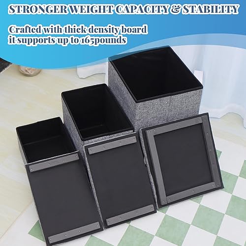 Miniatura 8 de Escaleras para perros pequeños, 4 en 1 plegables de 3 escalones para camas altas, rampa antideslizante ajustable para perros pequeños con