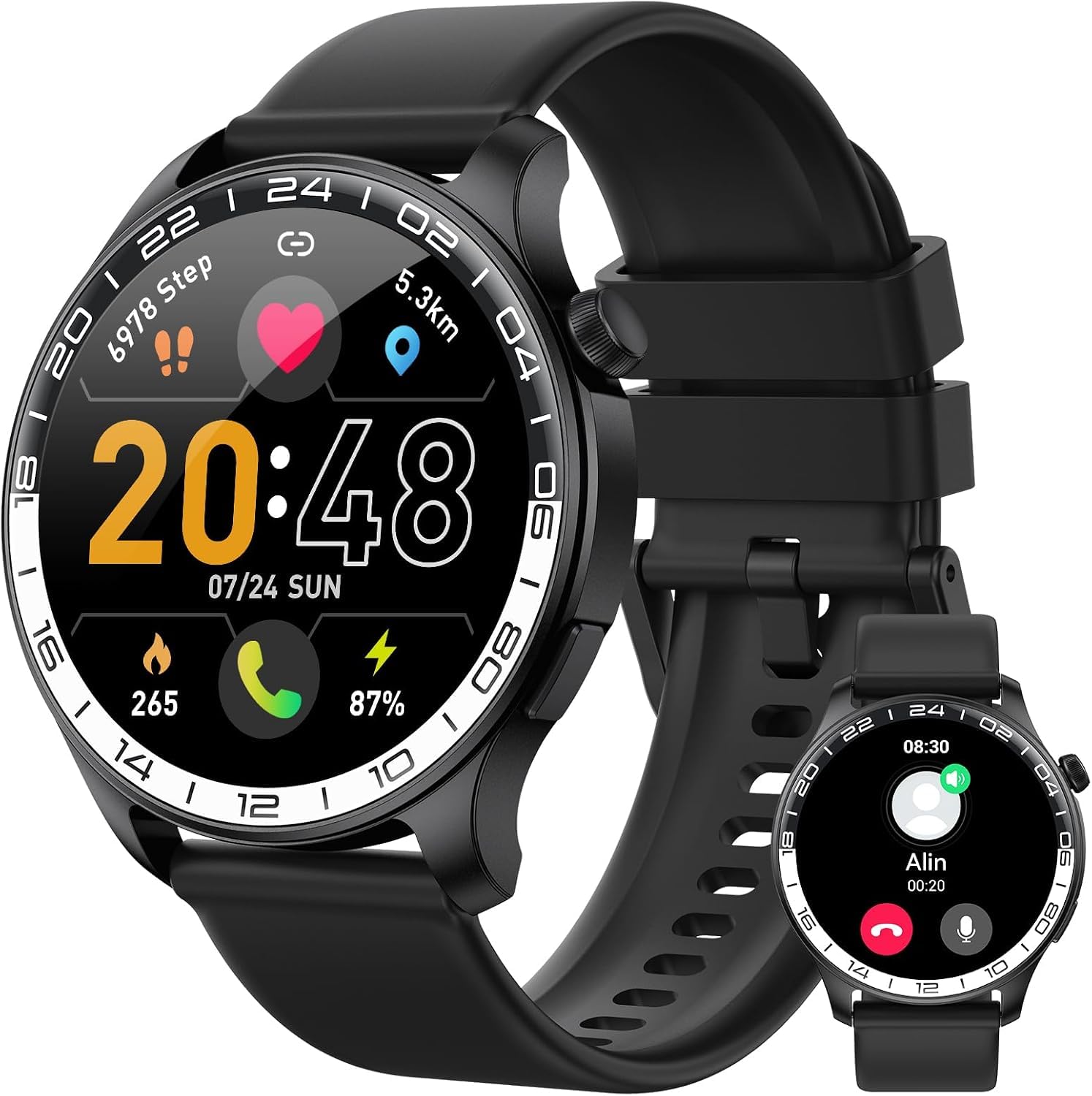 2026 Smartwatch Uomo Donna, 1.43" HD AMOLED Orologio Smartwatch con Chiamate e Whatsapp, Orologio Digitale con 100+Sport, SpO2/Sonno/Cardiofrequenzimetro, IP68 Impermeabile Smart Watch per iOS Android