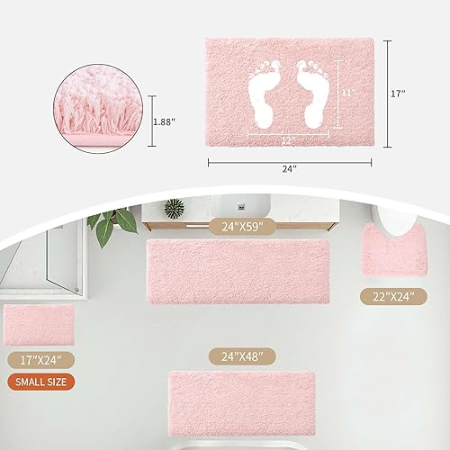 Miniatura 191 de Alfombra de inodoro blanca 22x24, antideslizante, esponjosa, alfombra de piso para baño en forma de U, lavable, alfombra de contorno para inodoro